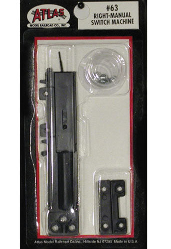 Atlas HO 63 Code 100 Manual Switch Machine, Right — manufacturer reference