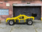 Custom Hot Wheels - Roll Cage Dune Buggy San Rail - Yellow - Chrome Mag Wheels - Off Road Rubber Tires