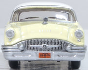 Actual Oxford Diecast87BC55008 yellow and white1955Buick Century front view