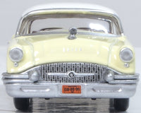 Actual Oxford Diecast87BC55008 yellow and white1955Buick Century front view