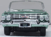 Oxford 87CI61007 1961 Chevrolet Impala Convertible, Arbor Green, 1:87 scale, front view