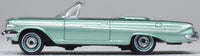 Oxford 87CI61007 1961 Chevrolet Impala Convertible, Arbor Green, 1:87 scale, driver-side profile