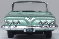 Oxford 87CI61007 1961 Chevrolet Impala Convertible, Arbor Green, 1:87 scale, rear view