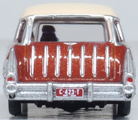 Oxford 87CN57008 1957 Chevrolet Nomad in Adobe Beige/Sierra Gold, 1:87 model, rear view