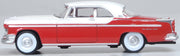 Oxford 87CNY55001 1955 Chrysler New Yorker St. Regis in Tango Red/Platinum, 1:87 model, driver-side profile