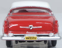 Oxford 87CNY55001 1955 Chrysler New Yorker St. Regis in Tango Red/Platinum, 1:87 model, rear view