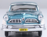 Oxford 87CNY55004 1955 Chrysler New Yorker St. Regis in Jade Green/Platinum, 1:87 model, front view