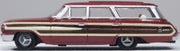 Oxford 87FC64003 1964 Ford Country Squire Station Wagon, Vintage Burgundy, 1:87 scale, driver-side profile