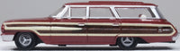 Oxford 87FC64003 1964 Ford Country Squire Station Wagon, Vintage Burgundy, 1:87 scale, driver-side profile