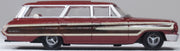 Oxford 87FC64003 1964 Ford Country Squire Station Wagon, Vintage Burgundy, 1:87 scale, passenger-side profile