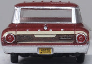 Oxford 87FC64003 1964 Ford Country Squire Station Wagon, Vintage Burgundy, 1:87 scale, rear view