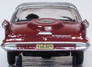 Oxford 87IC59003 1959 Imperial Crown 2-Door Hardtop, Radiant Red/Black, 1:87 scale, rear view