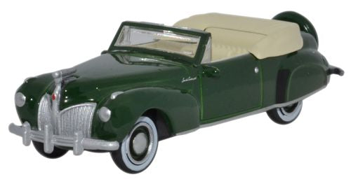 Oxford 87LC41002 1941 Lincoln Continental Convertible, Spode Green, 1:87 scale, front three-quarter view