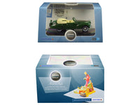 Oxford 87LC41002 1941 Lincoln Continental in Spode Green, 1:87 scale, model and retail display packaging