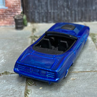 Custom Hot Wheels - Plymouth Barracuda - Blue - Gray 6 Spoke Wheels - Rubber Tires