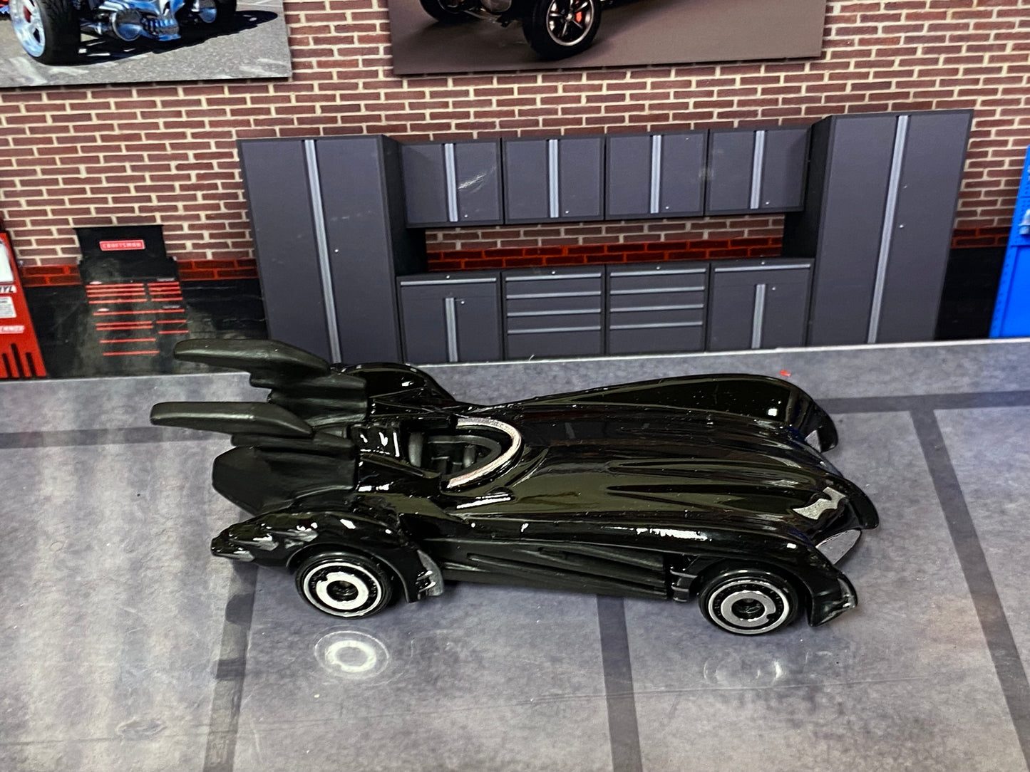 Loose Hot Wheels - Batman and Robin Batmobile - Black and Chrome