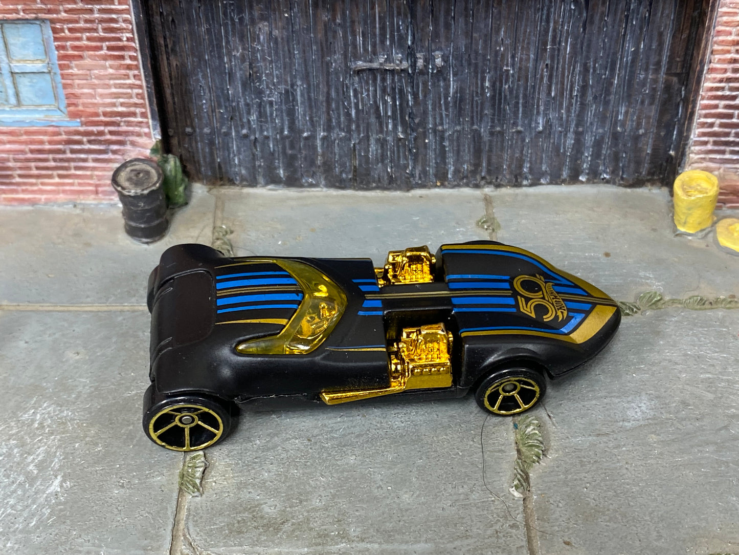 Loose Hot Wheels - HW Twin Mill - Satin Black and Gold 50th