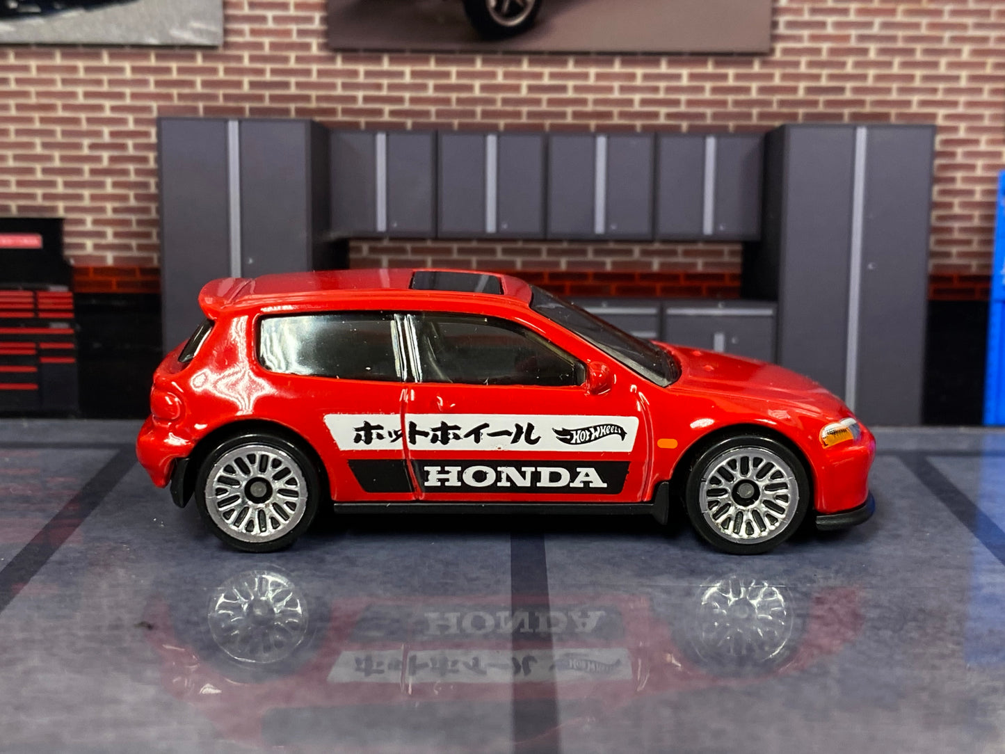 Loose Hot Wheels Honda Civic EG - Red, White and Black
