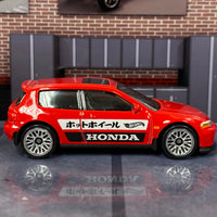 Loose Hot Wheels Honda Civic EG - Red, White and Black