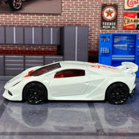 Loose Hot Wheels - Lamborghini Sesto Elemento - White and Red