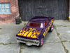 Custom Hot Wheels - 1968 Chevy Nova - Purple with Flames - Pink and Chrome 5 Spoke Wheels - Rubber Tires