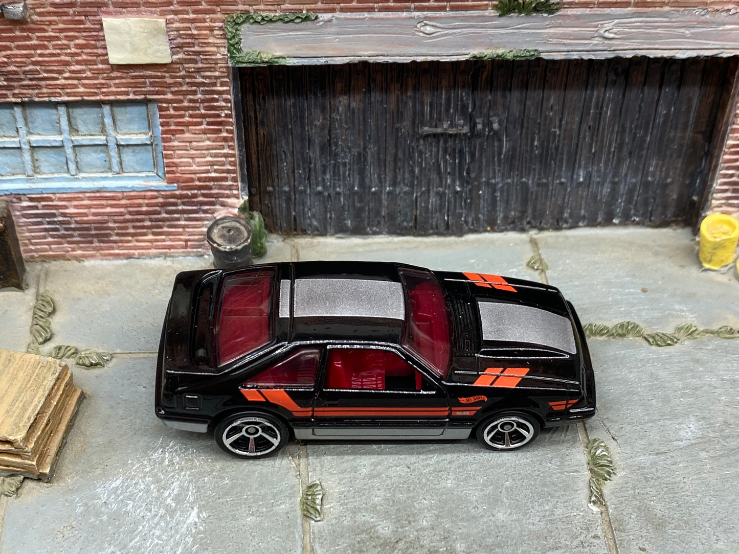 Loose Hot Wheels - 1984 Ford Mustang SVO - Black, Silver and Red