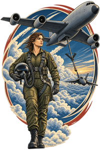 Vintage Aviation Pin-Up T-Shirt – Edition 02 artwork close-up