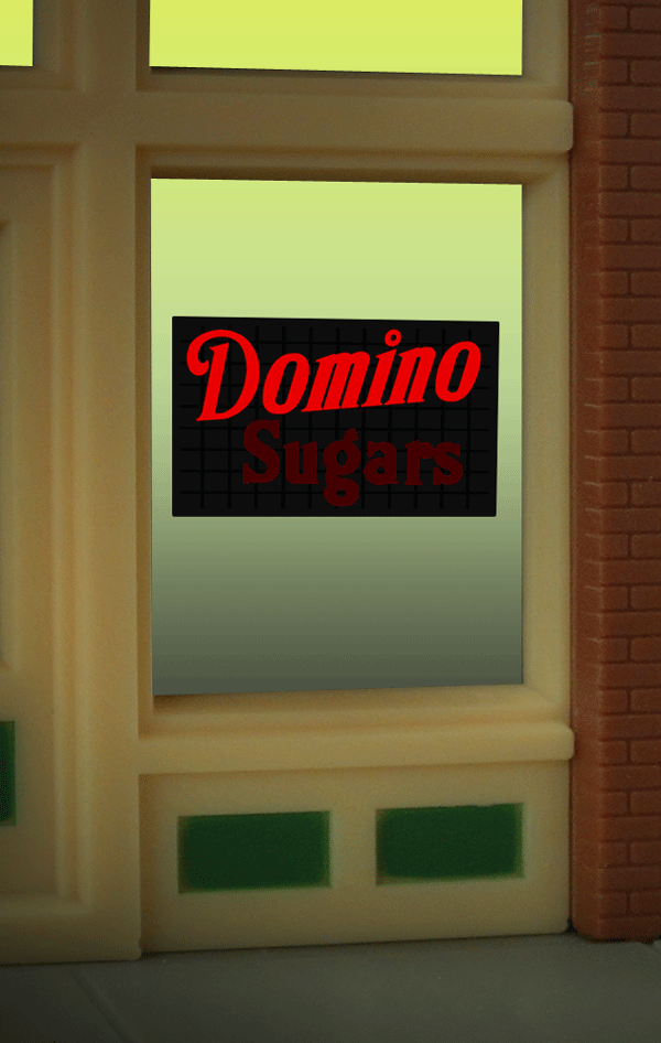 Miller Engineering Domino Window Sign (HO/O) — exact product reference
