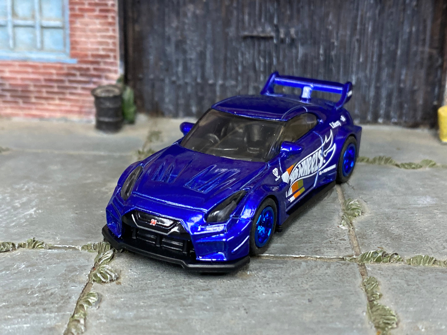 Custom Hot Wheels - LB Silhouette Works GT Nissan 35GT-RR - Blue Hot Wheels - Blue Mag Wheels - Rubber Tires