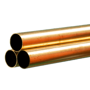 Round Brass Tube: 19/32" OD x 0.014" Wall x 36" Long (3 Pieces) — exact K&S Engineering product image