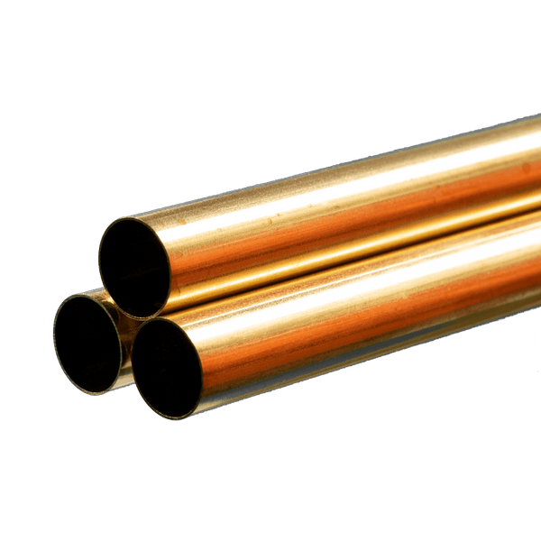 Round Brass Tube: 5/8" OD x 0.014" Wall x 36" Long (3 Pieces) — exact K&S Engineering product image