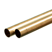 Round Brass Tube: 21/32" OD x 0.014" Wall x 36" Long (2 Pieces) — exact K&S Engineering product image
