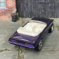 Custom Hot Wheels - 1969 Chevy Camaro - Purple and White - Chrome Mag Wheels - Rubber Tires