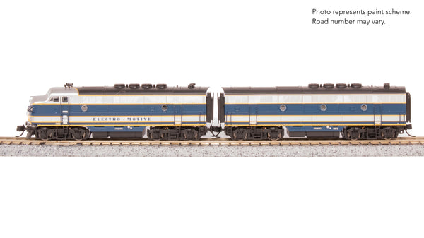 Broadway Limited Imports N EMD F3 A/B, Demo 754A1/754B1, Blue & Aluminum, A-unit Paragon4 Sound/DC/DCC, Unpowered B — product view 1