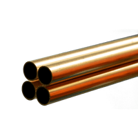 Round Brass Tube: 1/2" OD x 0.029" Wall x 36" Long (4 Pieces) — exact K&S Engineering product image