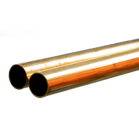 Round Brass Tube: 11/16" OD x 0.029" Wall x 36" Long (2 Pieces) — exact K&S Engineering product image