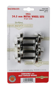 Bachmann Large Scale 24.5mm Small Metal Wheel Set - 4 per Card #92422 - exact product image