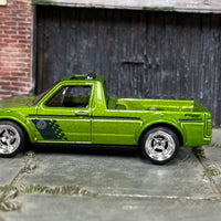 Custom Hot Wheels - Volkswagen Caddy - Green - Chrome Mag Wheels - Rubber Tires