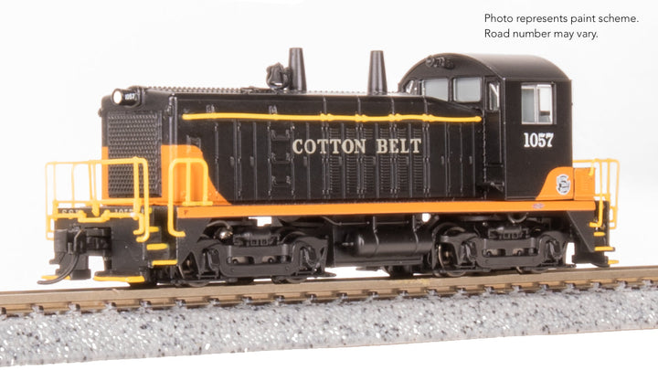 Broadway Limited Imports N EMD SW7 Switcher, Cotton Belt 1057, Black & Orange, No-Sound / DCC-Ready — product view 1