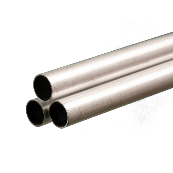 Round Aluminum Tube: 7/16" OD x 0.016" Wall x 36" Long (3 Pieces) — exact K&S Engineering product image