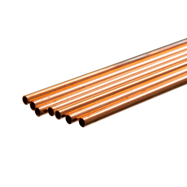 Round Copper Tube: 3/16" OD x 0.014" Wall x 36" Long (7 Pieces) — exact K&S Engineering product image