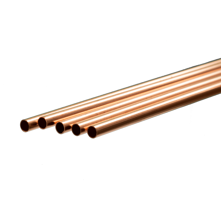 Round Copper Tube: 1/4" OD x 0.014" Wall x 36" Long (5 Pieces) — exact K&S Engineering product image