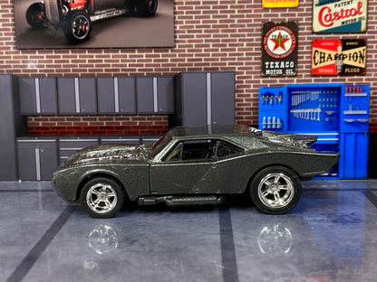 Custom Hot Wheels - Batman Batmobile Gotham Version - Gray - Chrome AMR Wheels - Rubber Tires