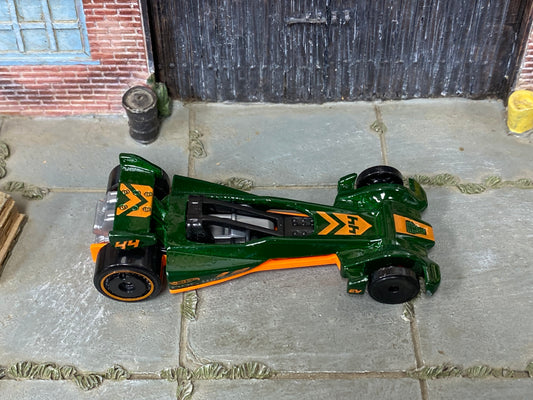 Loose Hot Wheels - Hot Wired Race Car - Green and Orange