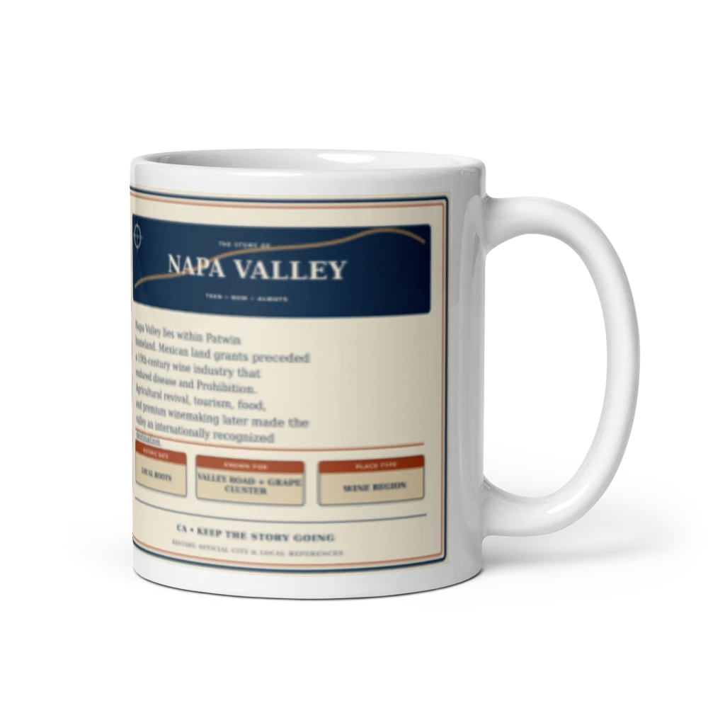 Napa Valley Map + Local Story Coffee Mug – 11 oz product mockup