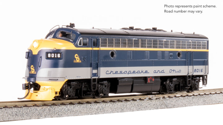 Broadway Limited Imports HO EMD F3A, C&O 8016, Restored Blue/Gray/Yellow for SBVR, No-Sound / DCC-Ready — product view 1