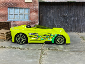 Loose Hot Wheels Monoposto – Green with Flames | Open‑Wheel Fantasy Racer Casting History