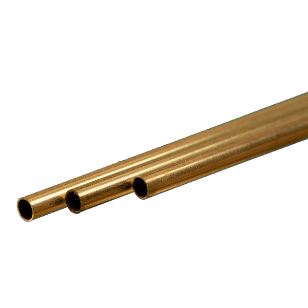 Round Brass Tube: 5mm OD x 0.225mm Wall x 300mm Long (3 Pieces) — exact K&S Engineering product image
