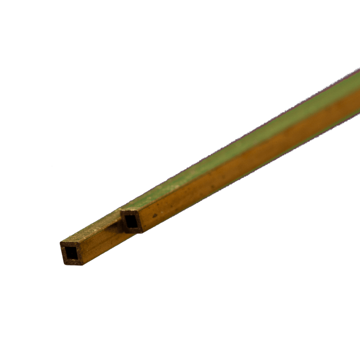 Square Brass Tube: 2mm OD x 0.45mm Wall x 300mm Long (2 Pieces) — exact K&S Engineering product reference