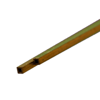 Square Brass Tube: 2mm OD x 0.45mm Wall x 300mm Long (2 Pieces) — exact K&S Engineering product view